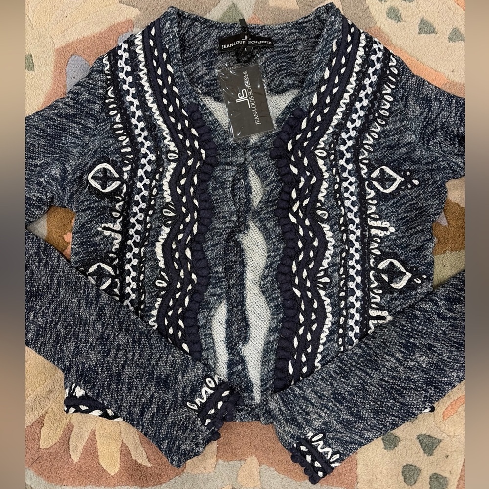 Vintage Jean Louis Scherrer Cardigan Sweater Kids Large Deadstock